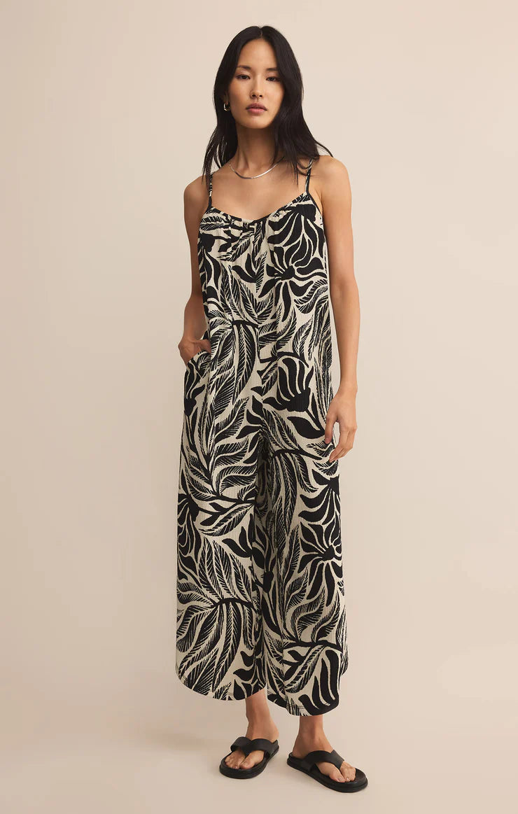 Flared Isla Leaf Jumpsuit