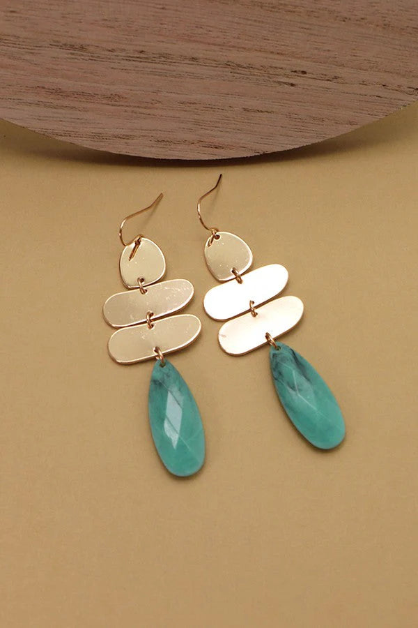 Geo Turquoise Drop Earring