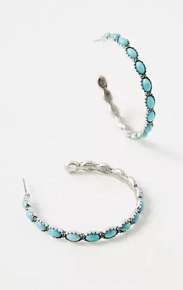 Tula Turquoise Western Stone Hoop earrings