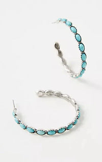 Tula Turquoise Western Stone Hoop earrings