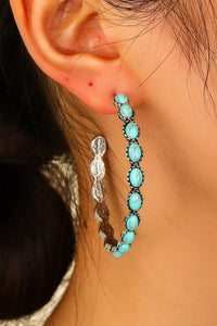 Tula Turquoise Western Stone Hoop earrings