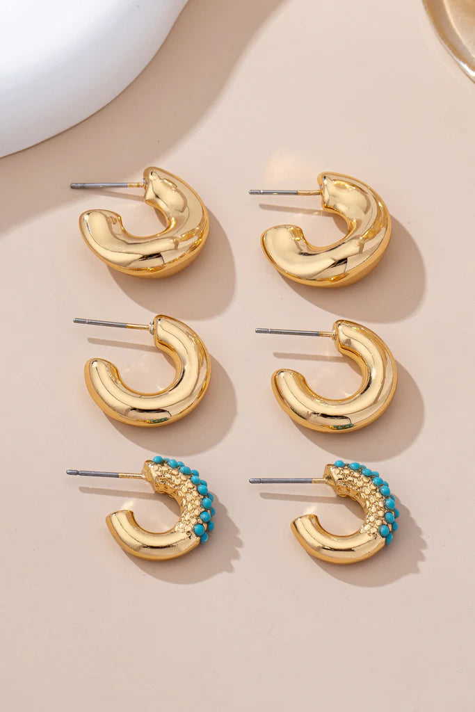 Tia Turquoise Earring Trio | Set of 3