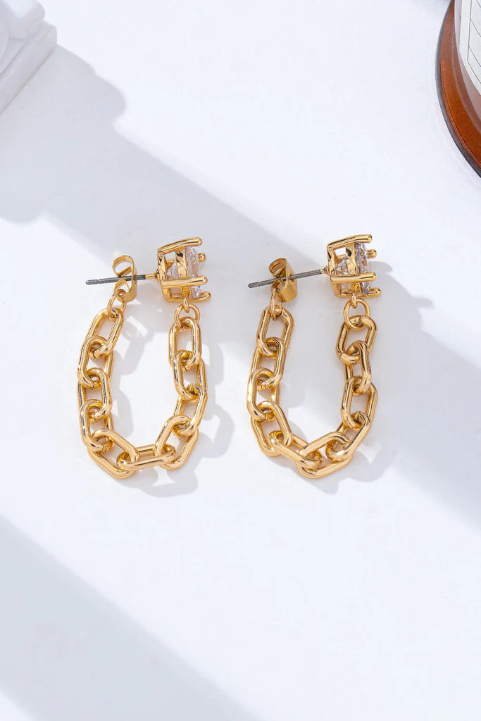 Chrissy Drop Link Stud earring
