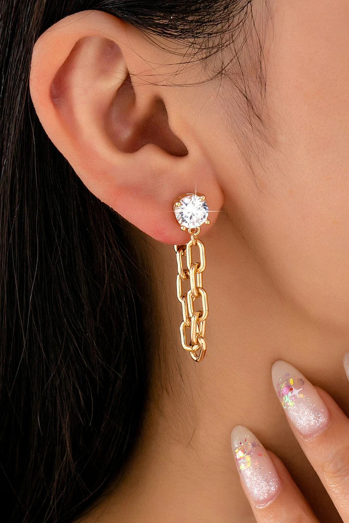 Chrissy Drop Link Stud earring