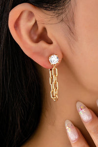 Chrissy Drop Link Stud earring