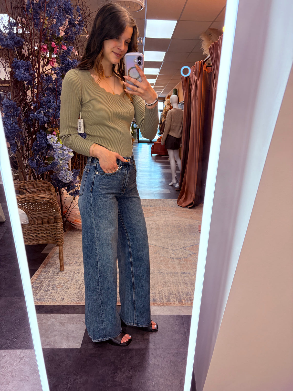 The Head Turner High Rise Wide Leg Denim