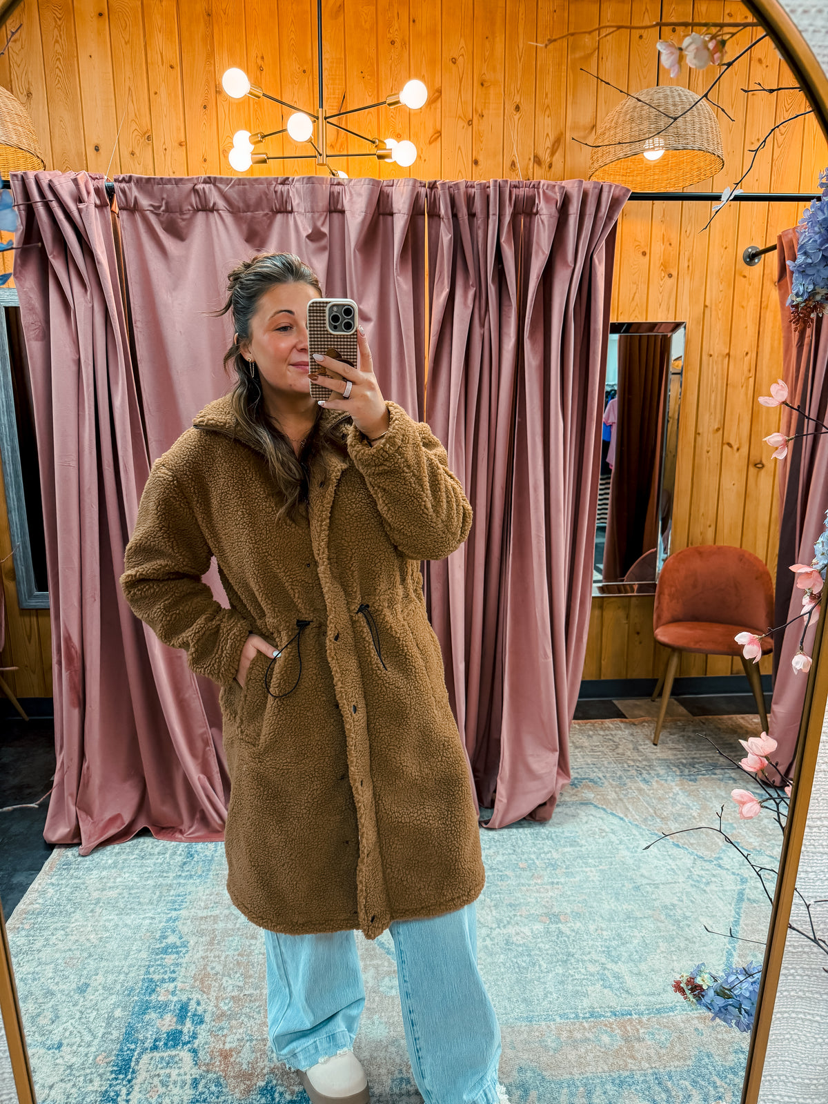 Mila Sherpa Jacket with Drawstring