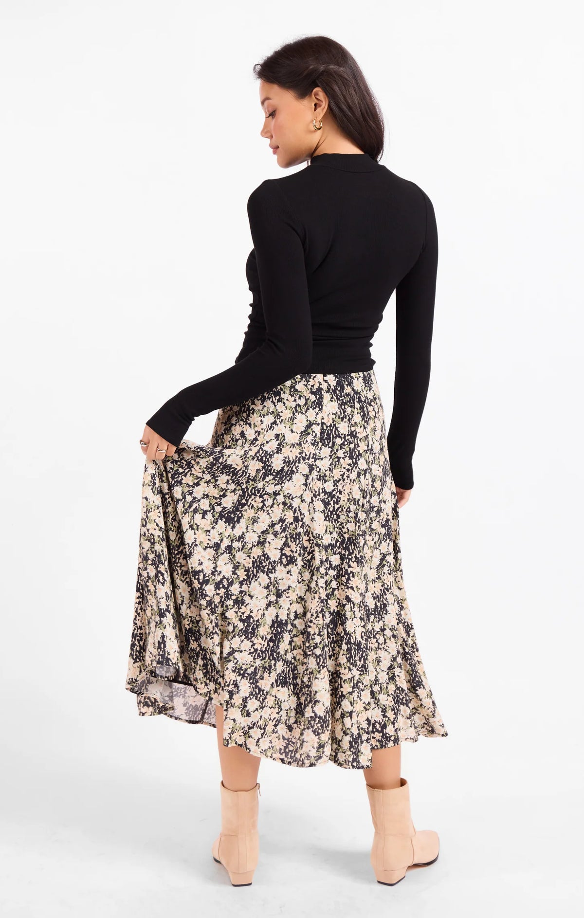 The Painted Fields Midi Skirt