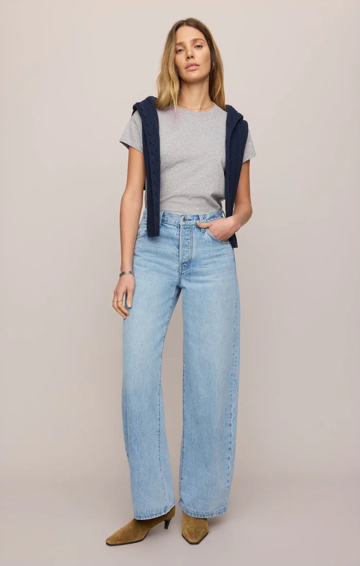 The Show Off High-Rise Bowed Denim