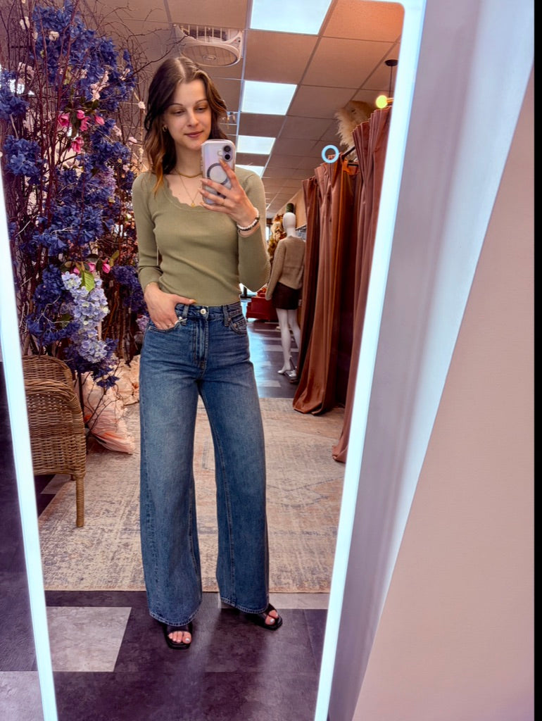 The Head Turner High Rise Wide Leg Denim