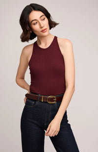 Ronan Ribbed Tank - Merlot