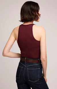 Ronan Ribbed Tank - Merlot