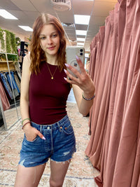 Ronan Ribbed Tank - Merlot