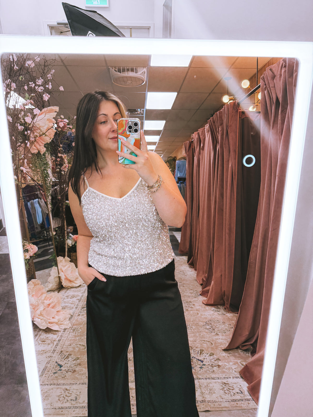 Luster Sequin Cami Top