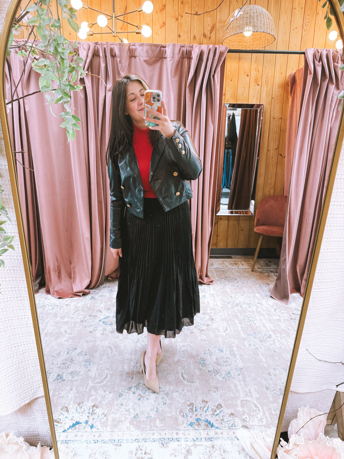 The Gia Cropped Faux Leather Jacket