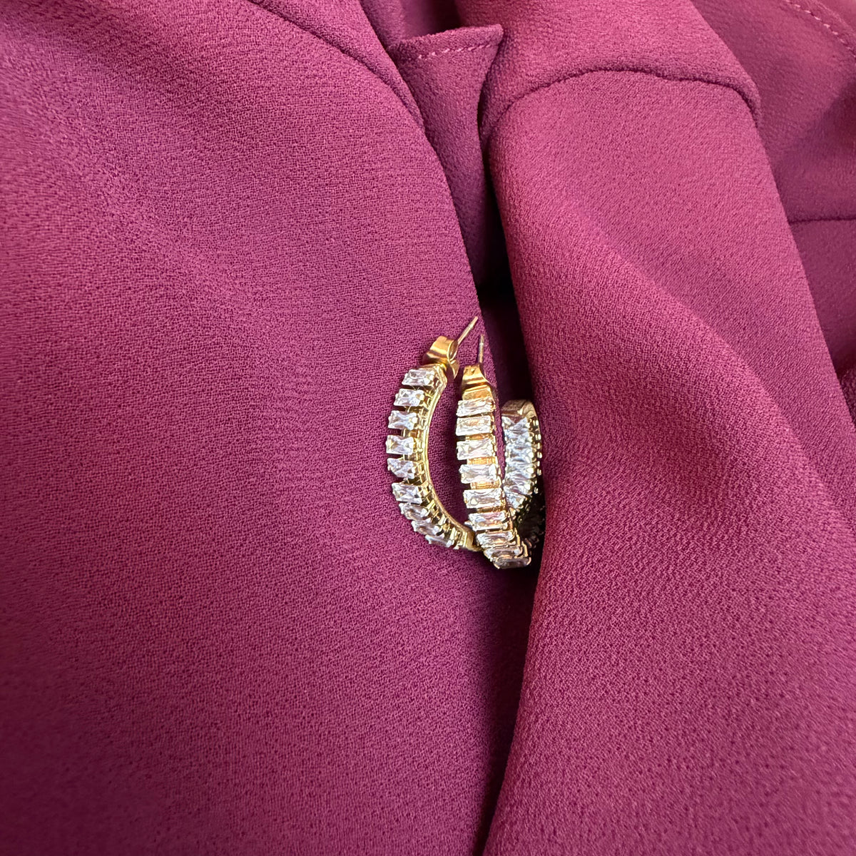 Lex Rhinstone Hoop Earrings