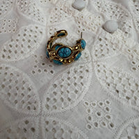 Boho Turquoise Hoop Earrings