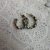 Boho Turquoise Hoop Earrings