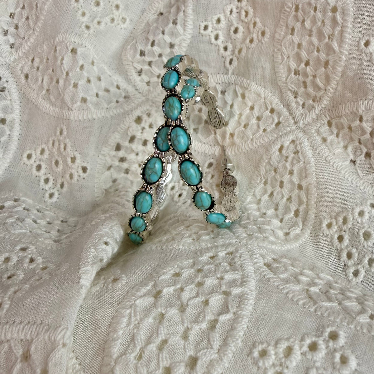 Tula Turquoise Western Stone Hoop earrings