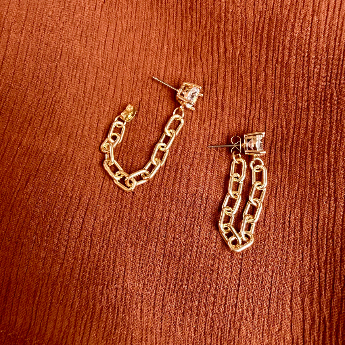 Chrissy Drop Link Stud earring