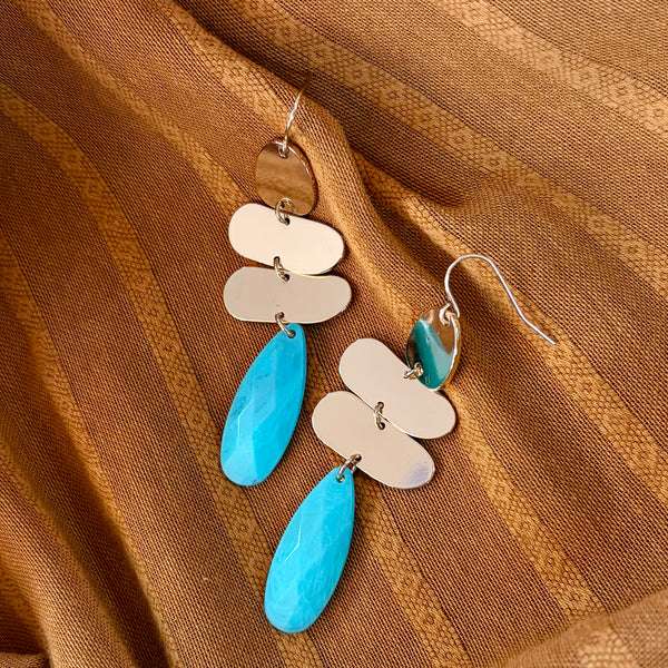 Geo Turquoise Drop Earring