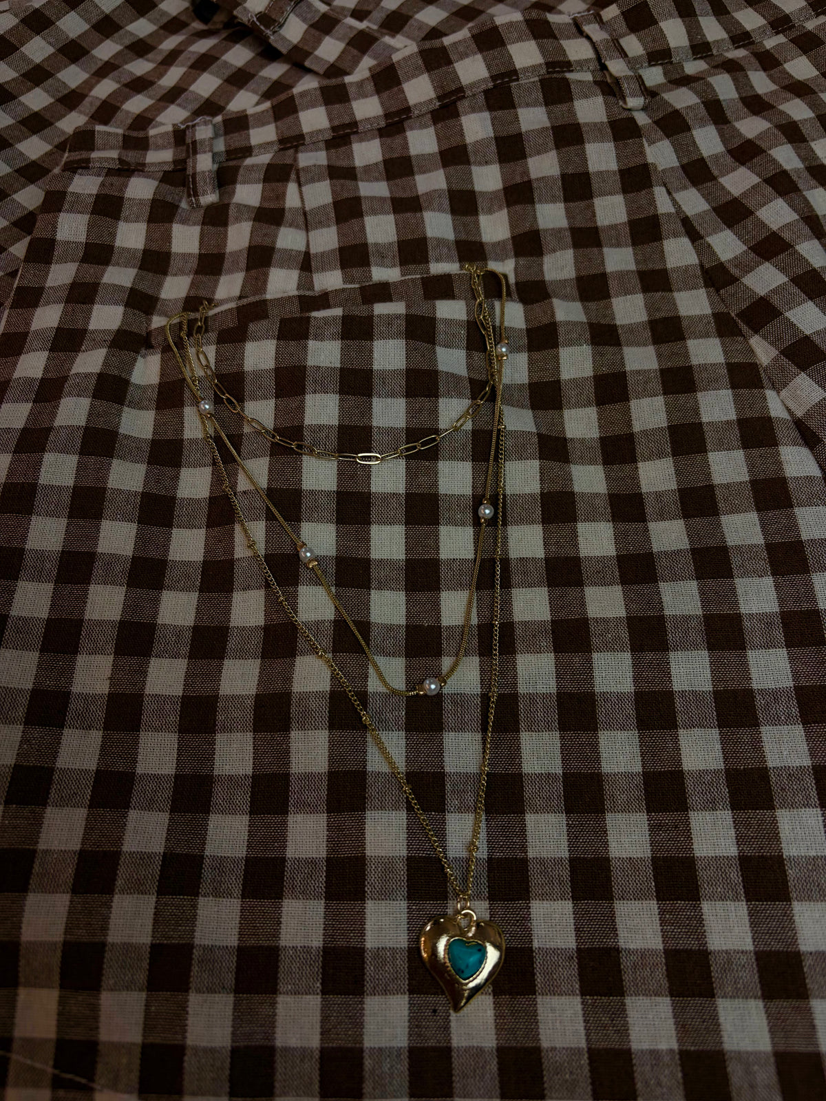 Brynne Layered Turquoise Heart Necklace | #011