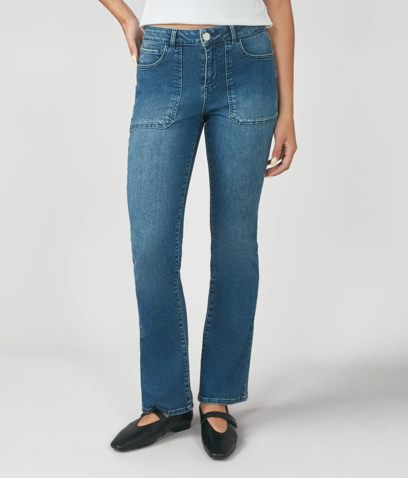 The Billie High Rise Bootcut Jean - Dim Sky