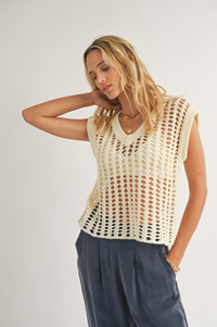 The Lexi Open Knit Sweater Vest