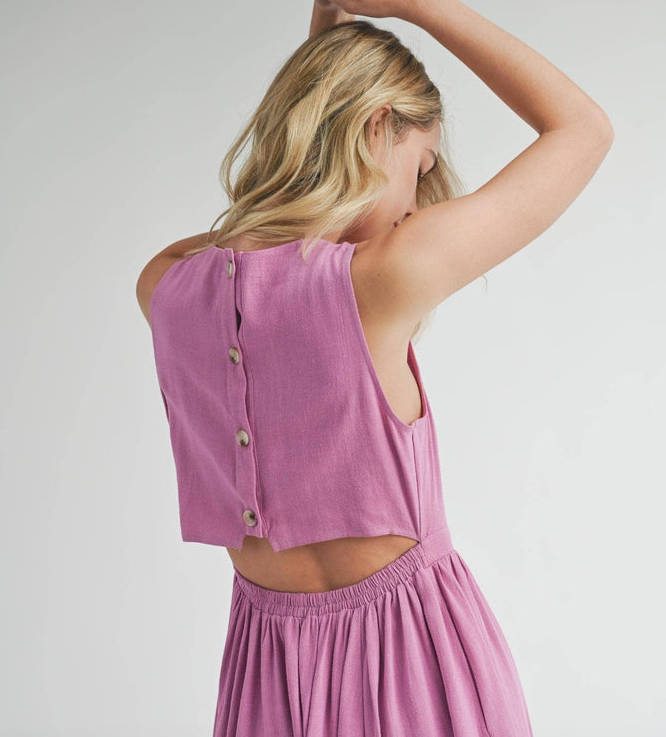 Sugarloaf Buttoned Back Midi Dress