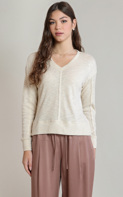 The Joss V-Neck Top - Shell