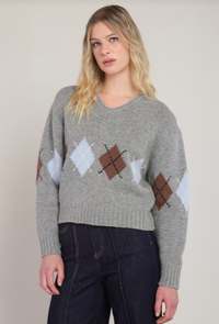 Arther Argyle Sweater - Grey Mix