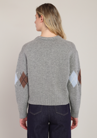 Arther Argyle Sweater - Grey Mix