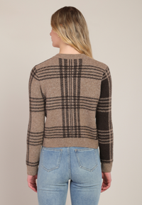 Walter Plaid Cardigan - Taupe/Brown Plaid