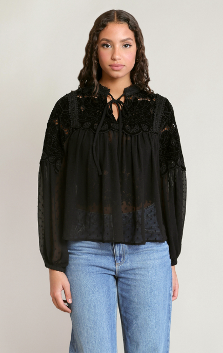 Gwen Sheer Lace Blouse