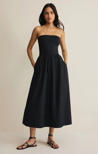 The Sunsought Strapless Midi Dress