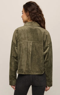 All Day Suede Cropped Jacket - Monstera