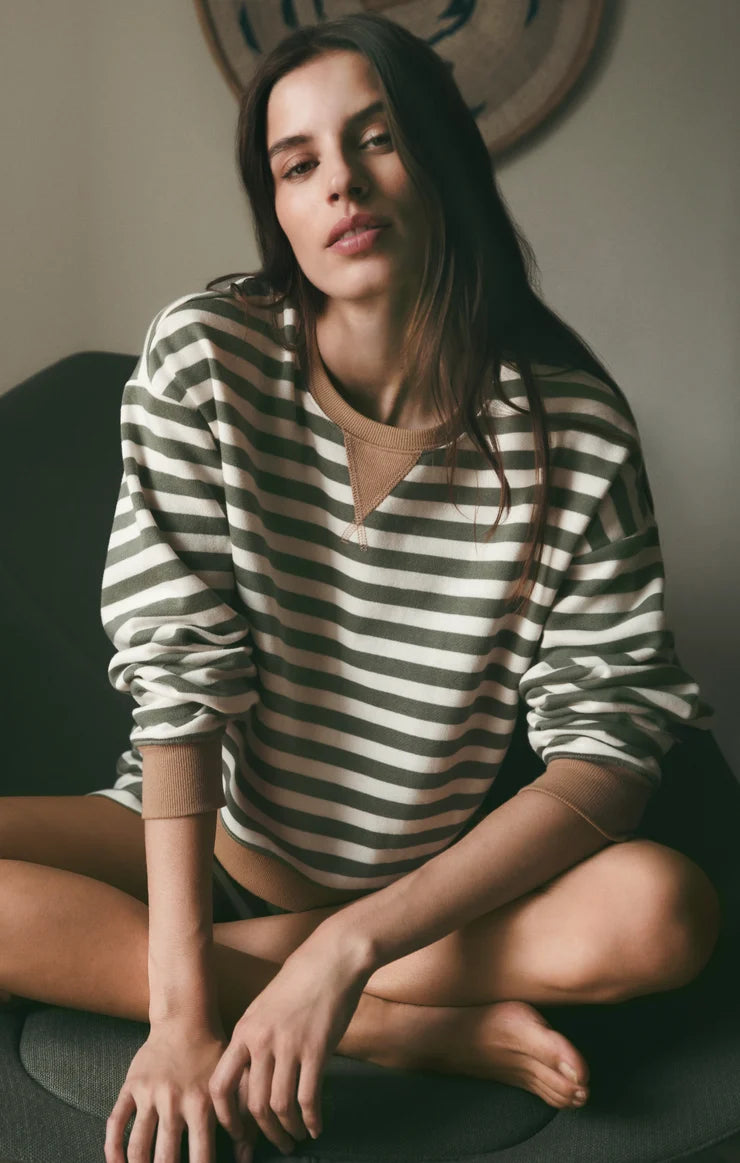 Low Key Stripe Sweatshirt - Monstera