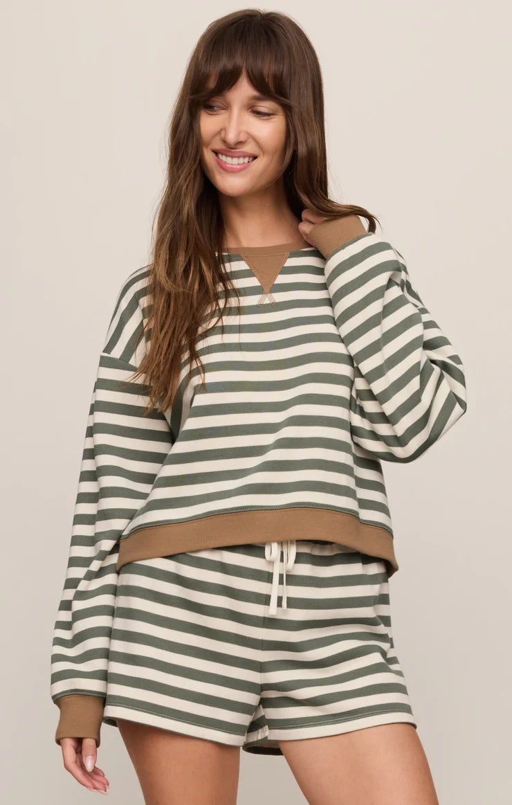 Low Key Stripe Sweatshirt - Monstera