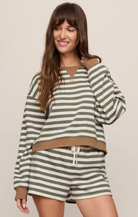 Low Key Stripe Sweatshirt - Monstera