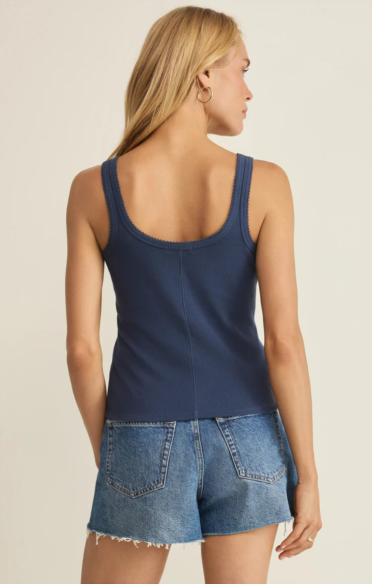 Niko Scallop Rip Tank - Twilight Blue