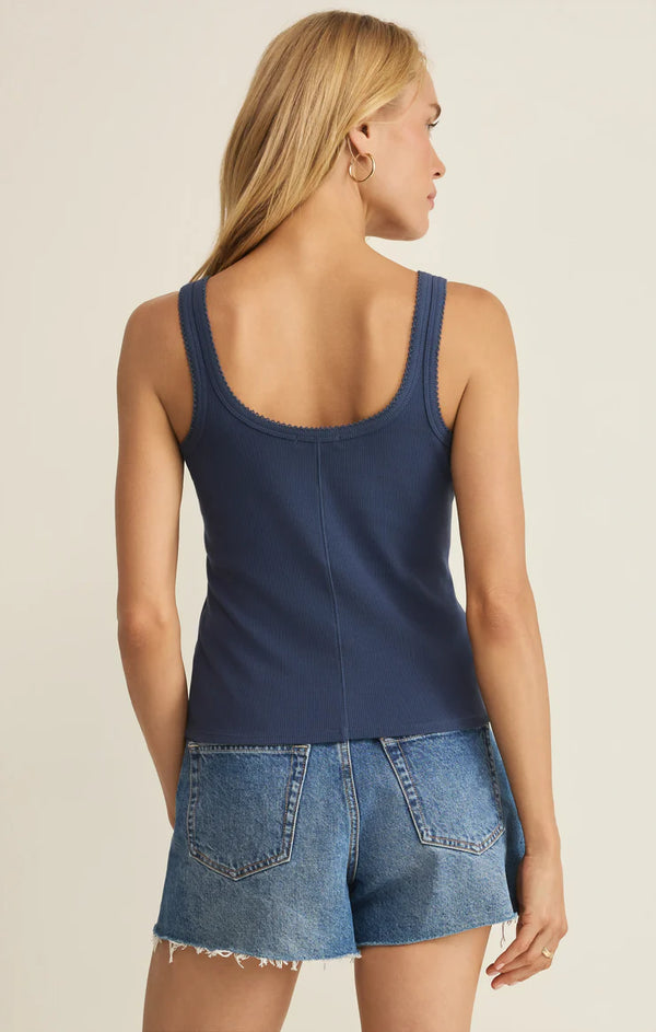 Niko Scallop Rip Tank - Twilight Blue