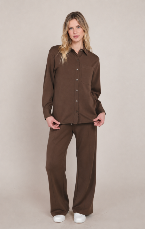 The Bronte Scuba Shirt - Milk Chocolate