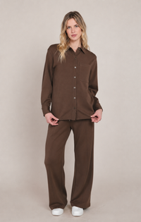 The Bronte Scuba Shirt - Milk Chocolate