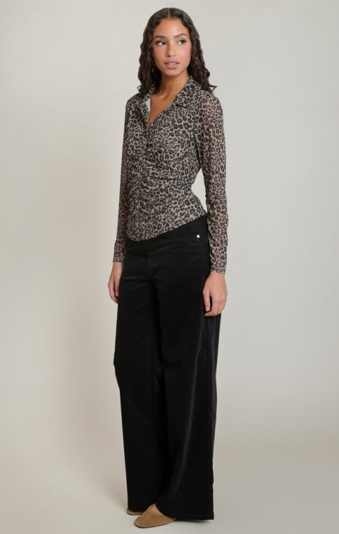 The Wrenlee Leopard Mesh Top