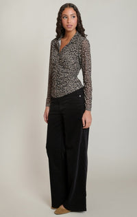 The Wrenlee Leopard Mesh Top