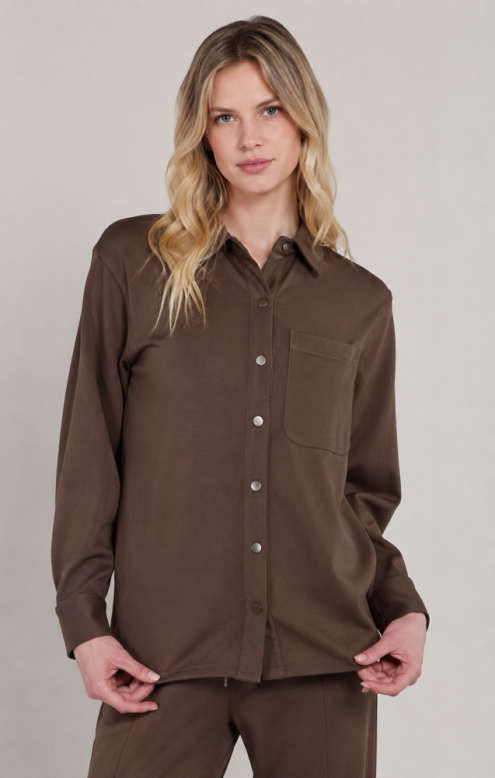 The Bronte Scuba Shirt - Milk Chocolate