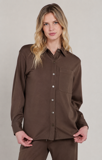 The Bronte Scuba Shirt - Milk Chocolate